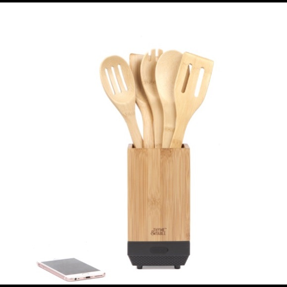 Thyme&Table Bamboo Utensil Set w/Bluetooth Speaker - Picture 3 of 7
